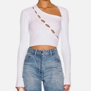 Cotton Citizen White Asymmetrical Cutout Women's Top